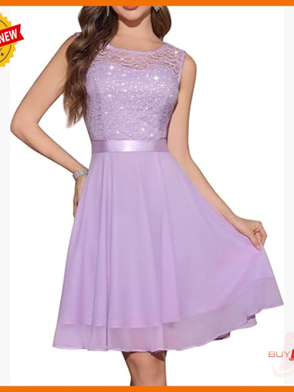 Sleeveless A-Line Lace Formal Dress With Sequin Embellishment And Removable Bow